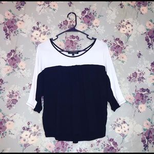 Black & White 3/4 Sleeve Top